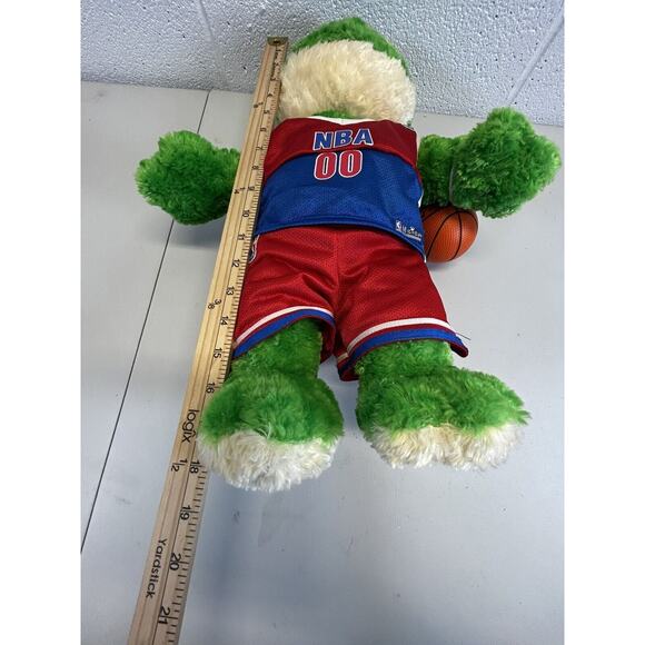 Vintage Build A Bear NBA 1 Green Frog‎ With Ball 19" Basketball Plush Toy Outfit - Picture 9 of 14